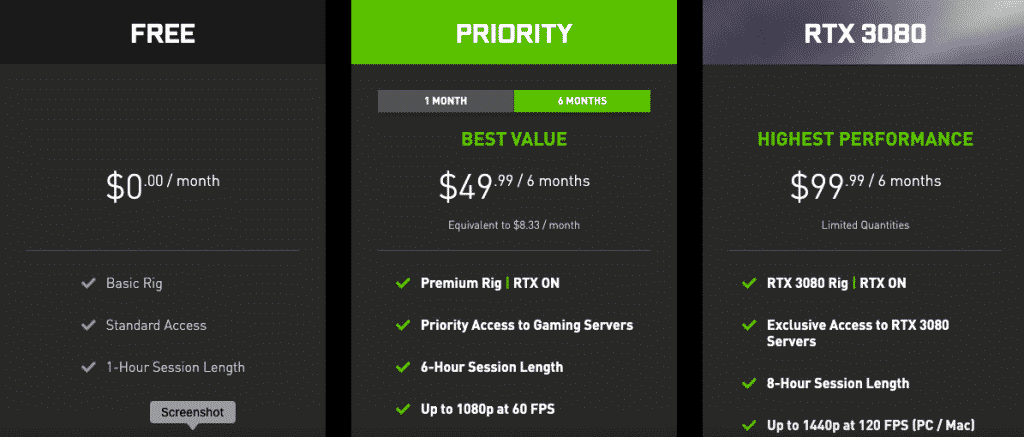 GeForce Now Membership Plan