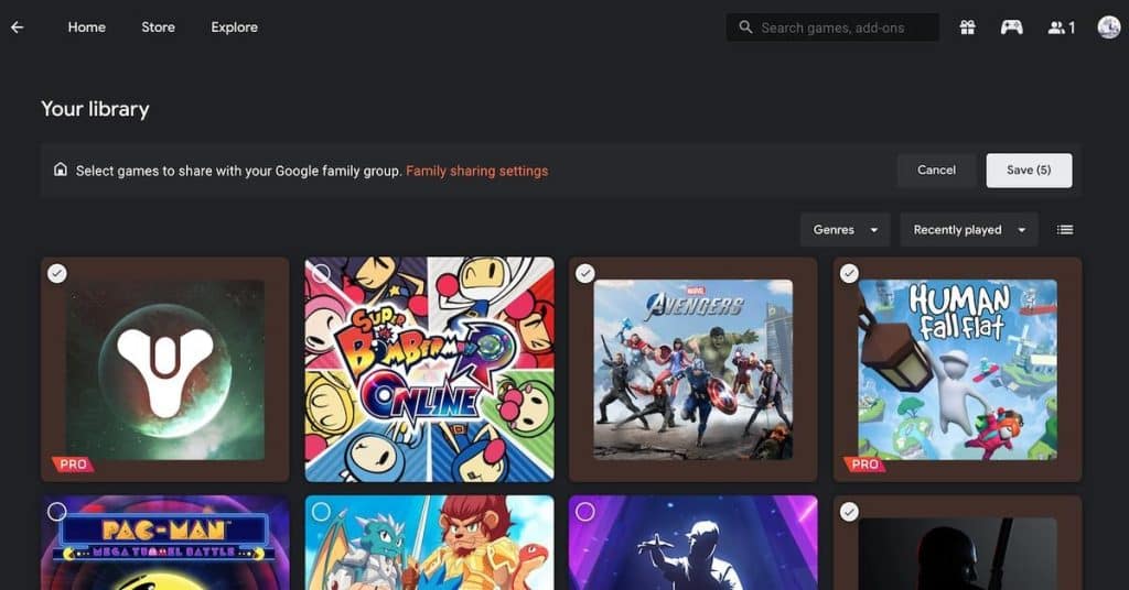 Google Stadia Library