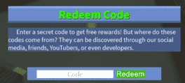 Redeem Code Option