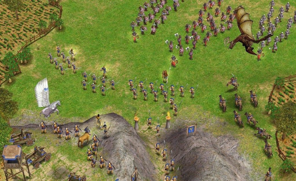 age of mythology gaining units
