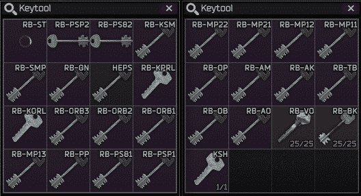 Keys in Reserve