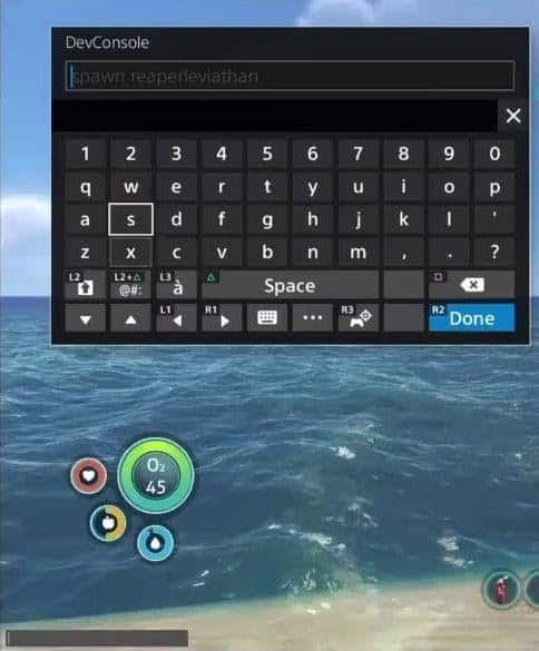 console command input window