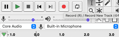 Audacity record button
