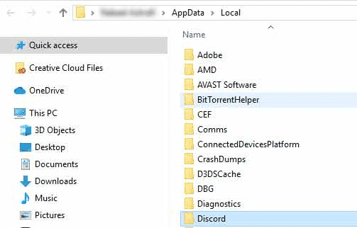 Discord directory in appdata