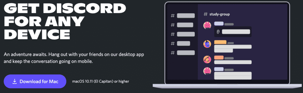 Discord download page