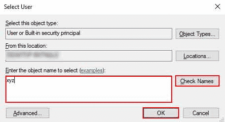 Enter the object name to select dialog box