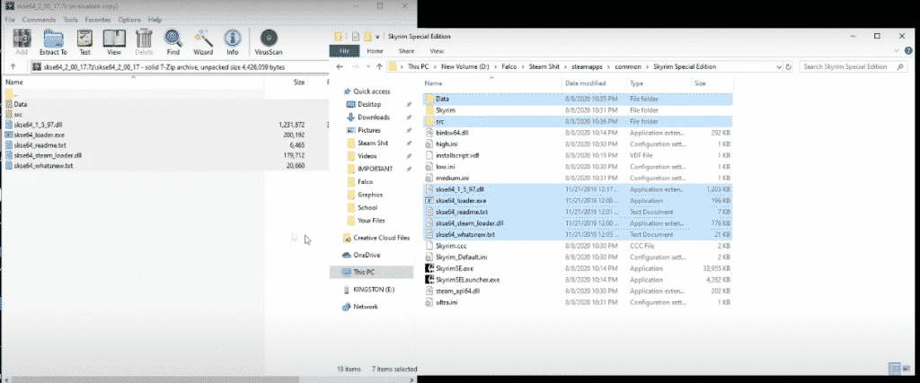 Extract the contents of the SKSE zip