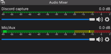 Mic/Aux in audio mixer