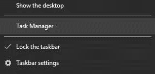 Open Task Manager from taskbar