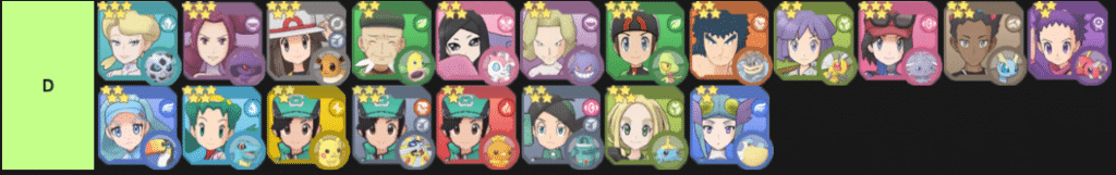 Pokemon Masters EX D Tier List