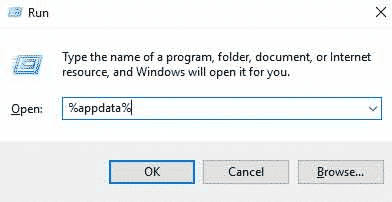 Run appdata in Run dialog box