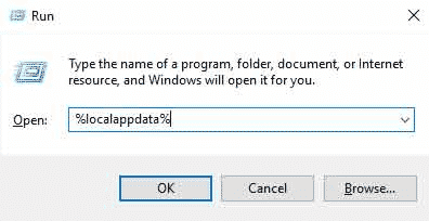Run localappdata in Run Dialog Box