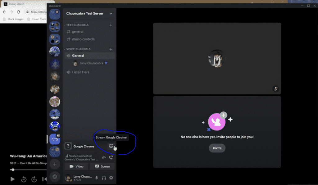 Select Stream Google Chrome to start the stream