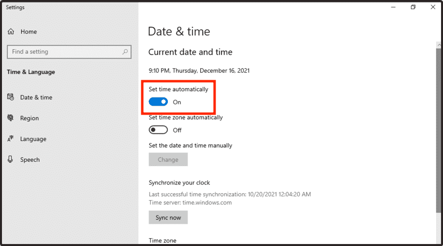 Set time automatically slider