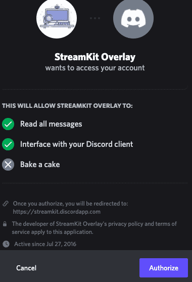 Streamkit Overlay Permission Prompt