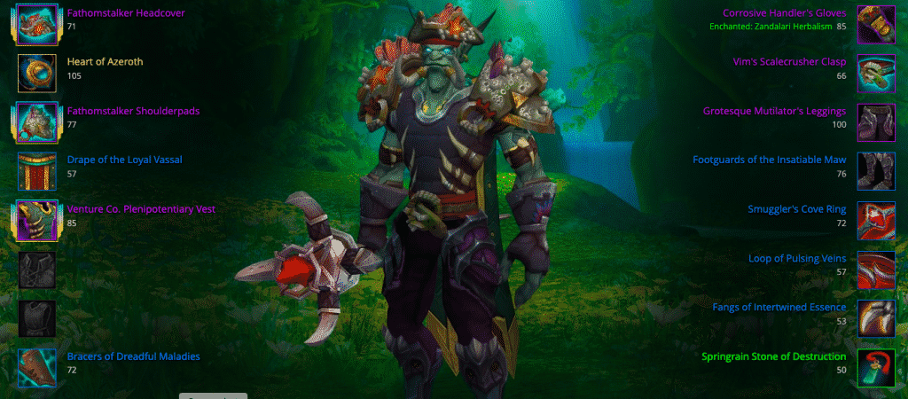 WoW Characters breakdown of what gear they’re packing