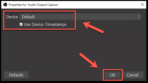 select the output device