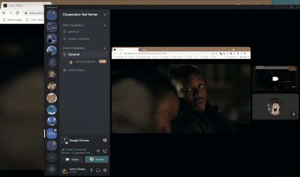 stream Hulu content with audio on Discord
