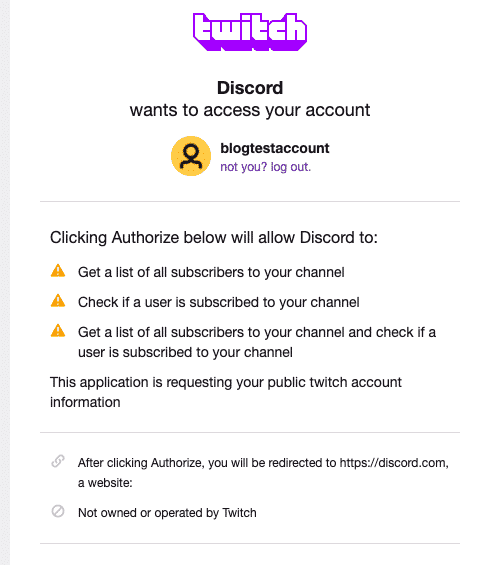 twitch permission prompts