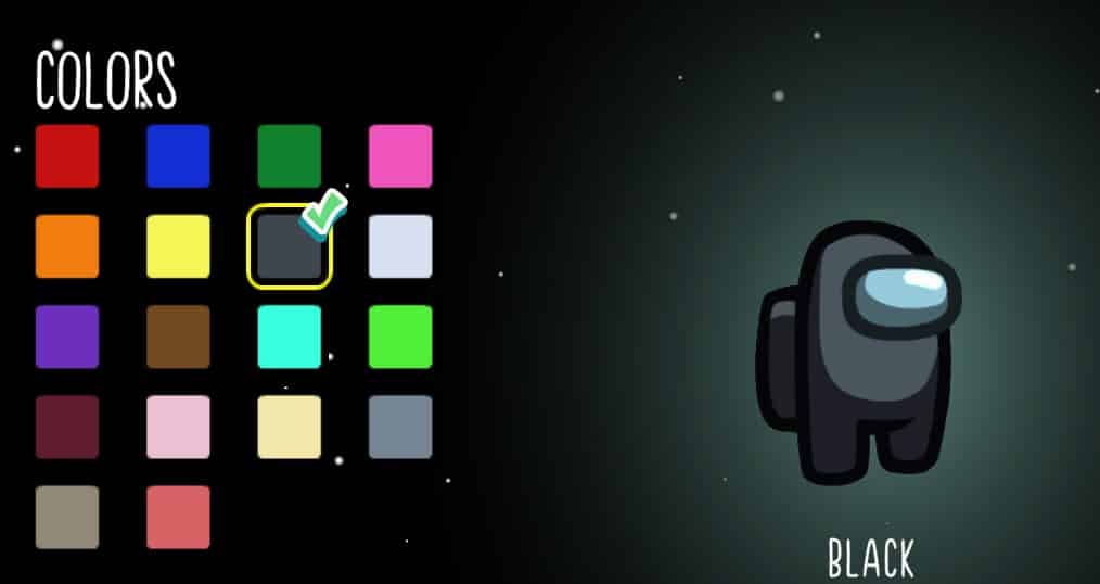 Among Us Character Colors