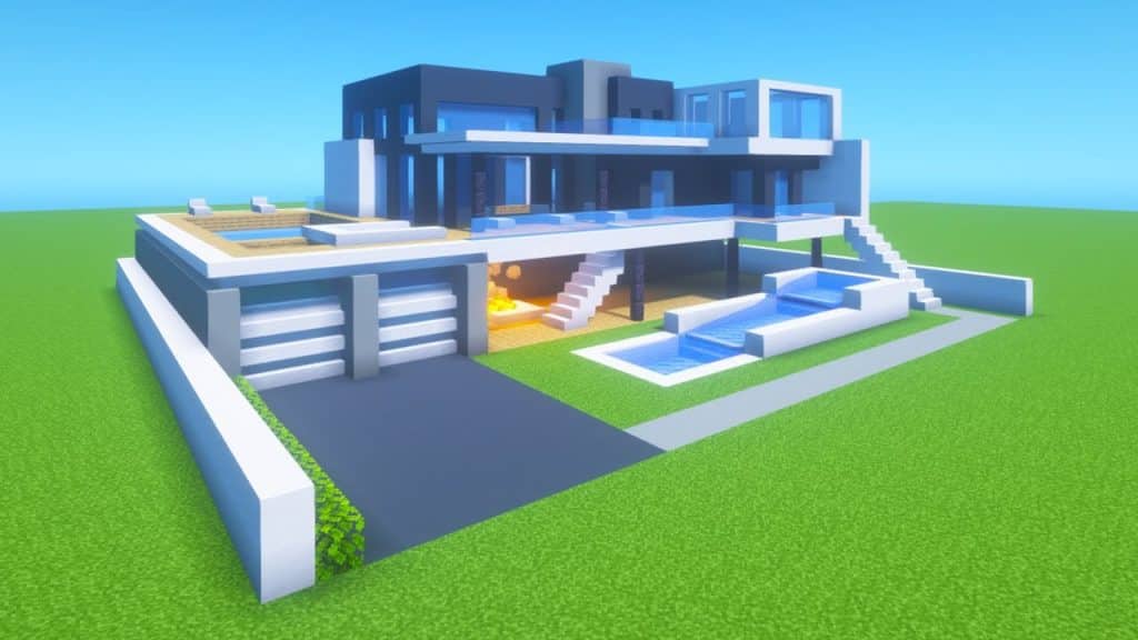 Black and White Sleek Modern Mansion