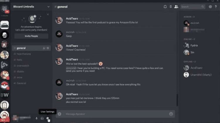 Click Discord Setting