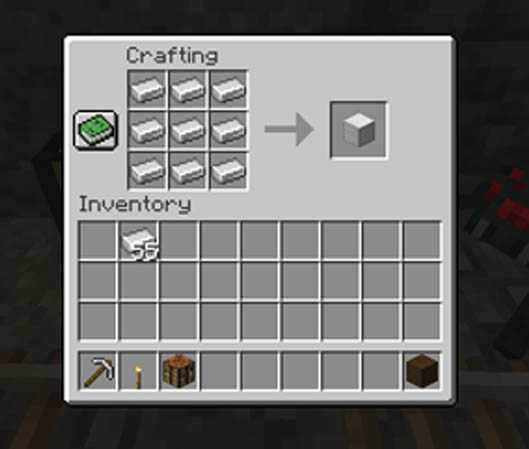 Create 3 iron blocks