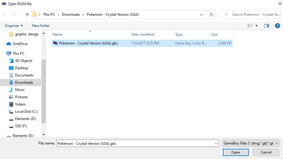 Double click the Rom file to Open