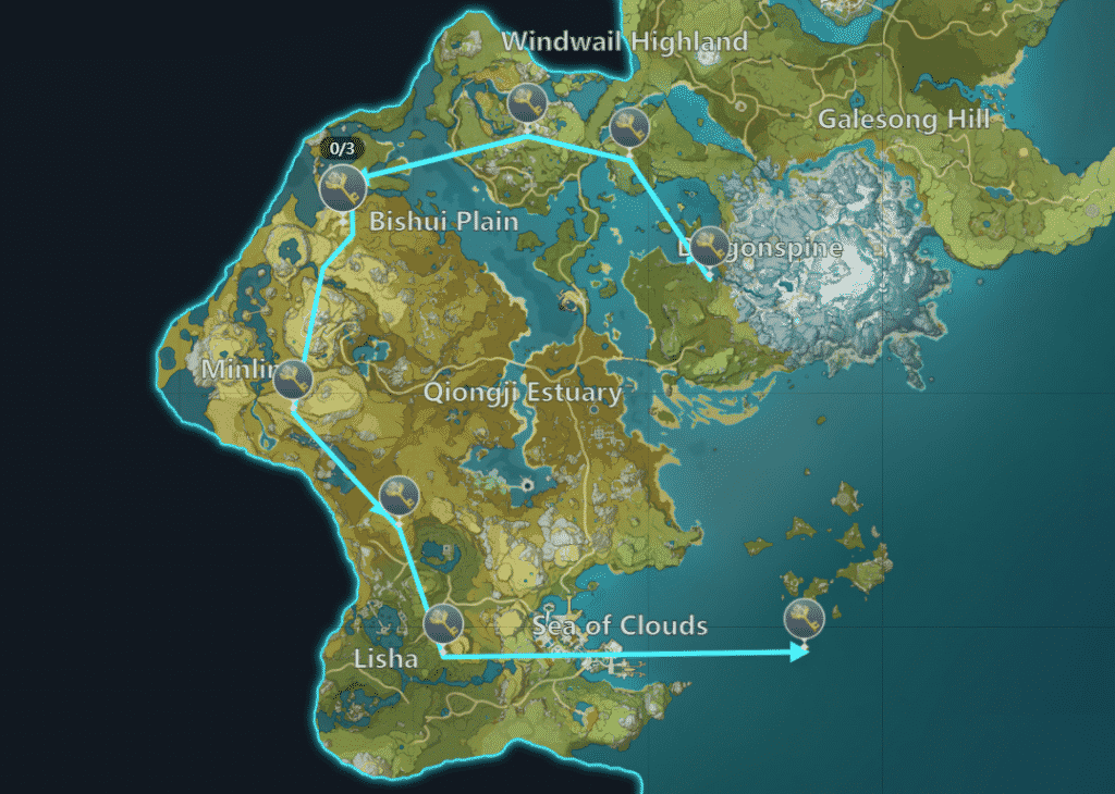 Liyue Shrine of Depths Locations