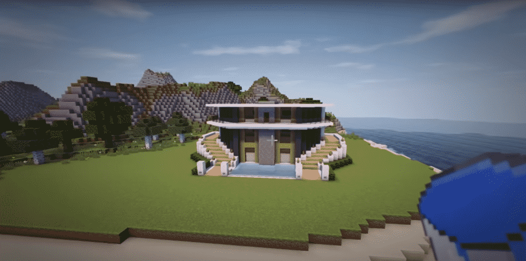 Modern Minecraft Mansion With a Fishing Pool