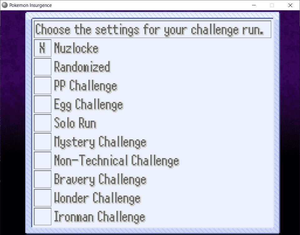 Pokemon Insurgence Nuzlocke and Challenge Modes