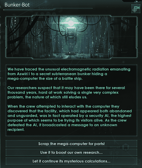 Stellaris Bunker Bot Choices