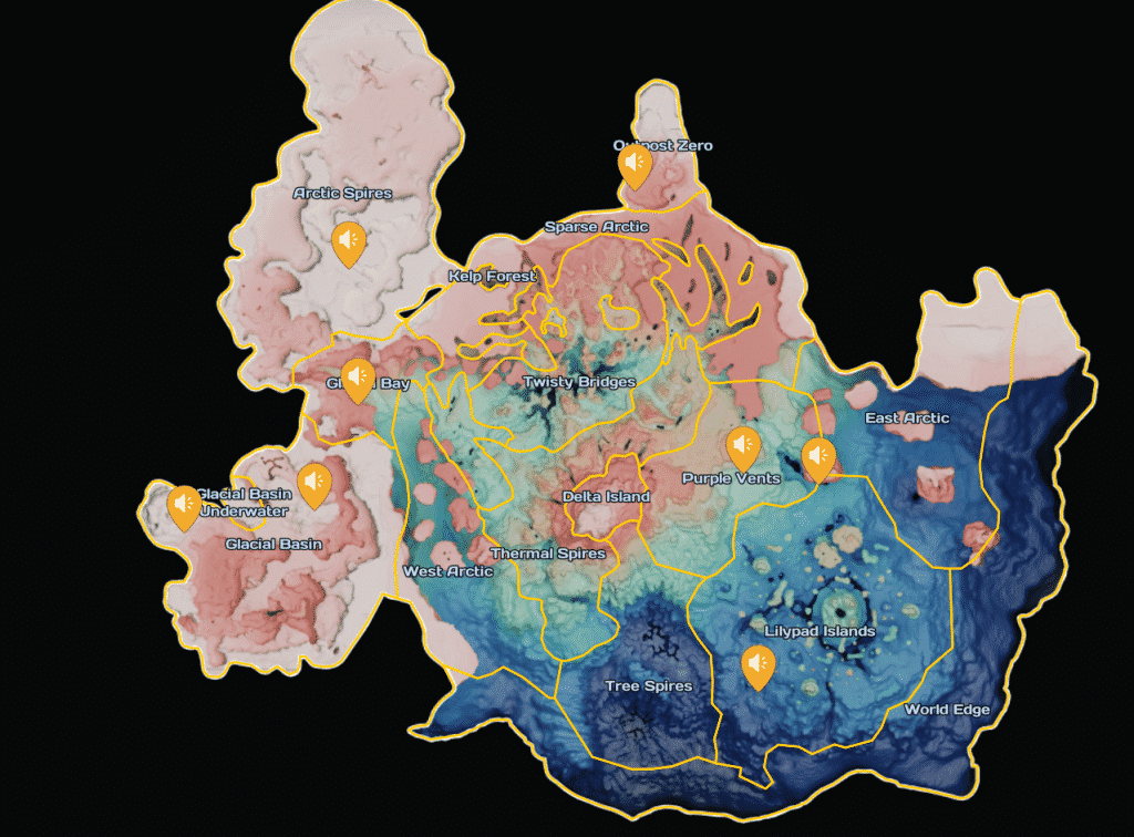 Subnautica Jukebox Disks Map