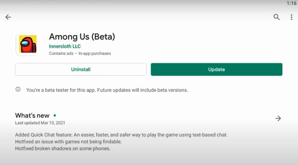 Update Among Us on Android