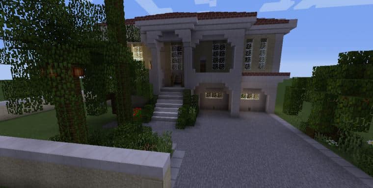 White Concrete Mansion Minecraft