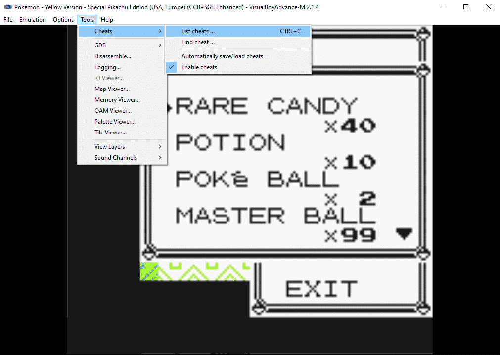 add Pokemon Yellow cheat codes to your game