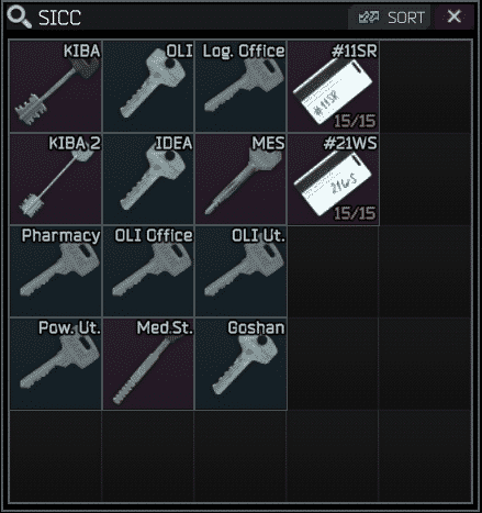 all useable keys in interchange