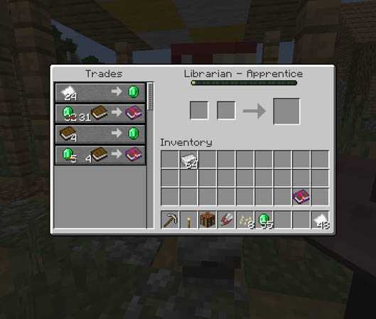 trades with the librarian