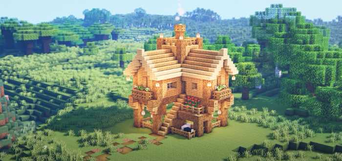 2 Tier Starter House minecraft