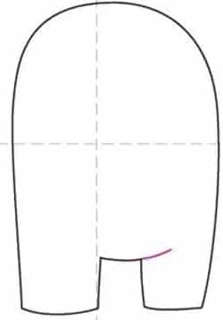 Extend the legs gap line to add dimension