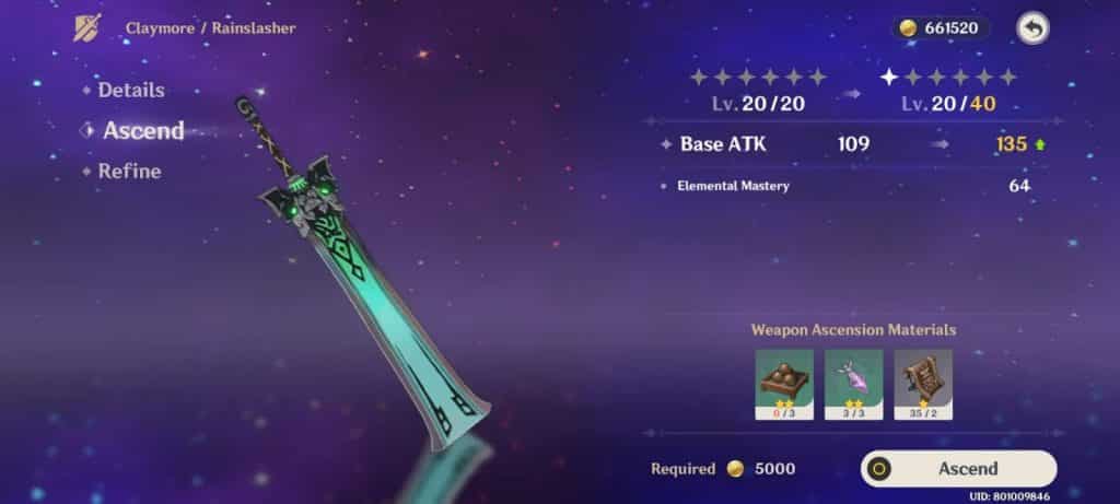 Genshin Impact Weapon & Artifact Levels