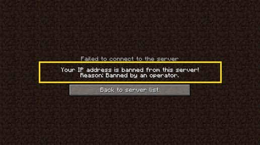 IP ban in Minecraft