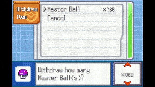 Infinite Master Balls, Rare Candies, and Full Restores
