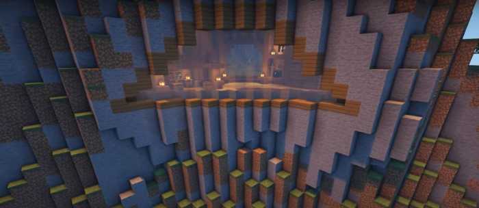 Inside Mountain Base minecraft