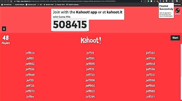 Kahoot Flooderspammer Chrome extension