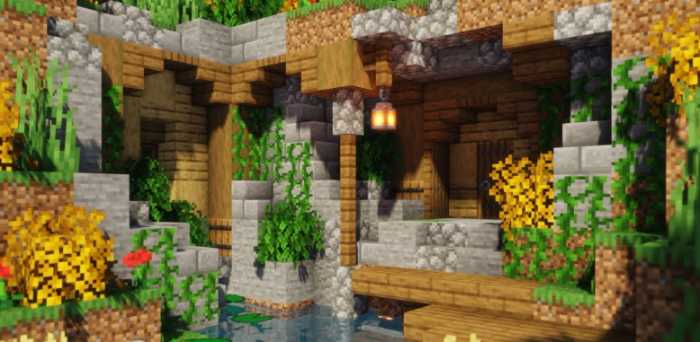 Natural Home in the Mountains minecraft