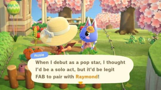 Raymond can bond with Peppy villagers