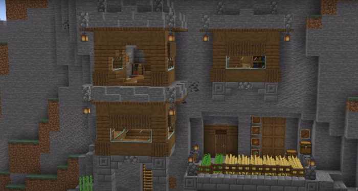 Stone and Spruce House minecraft