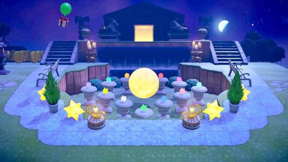 acnh moon and stars entrance ideas