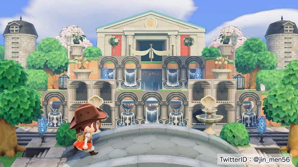 acnh wall fountain entrance ideas